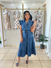 Load image into Gallery viewer, Worth everything denim midi dress
