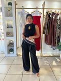 SCARF WAIST DRESSY PANTS