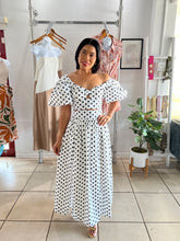 Load image into Gallery viewer, White polka dots maxi skirt set
