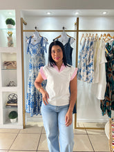 Load image into Gallery viewer, Deli White Pink Stripes Top
