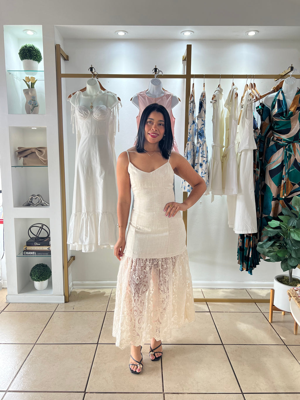 Sienna Lace Trim Midi Maxi Dress
