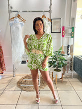 Load image into Gallery viewer, Green kimono romper
